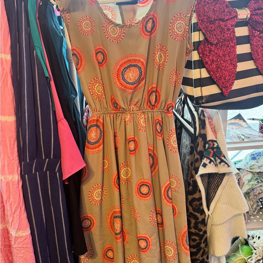 Bohemian Circle Print Dress